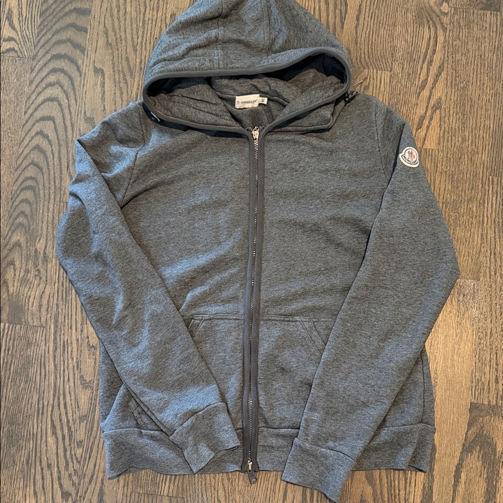 Moncler women’s Charcoal Gray Hooded Zip Jacket XL